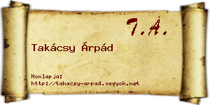 Takácsy Árpád névjegykártya